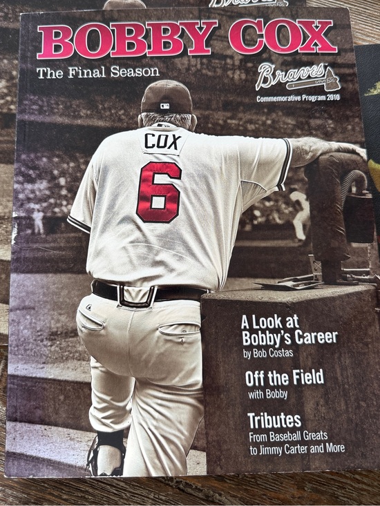Atlanta Braves Other - Bobby Cox 'The Final Season' 2010 Commemorative Program - Atlanta Braves GUC